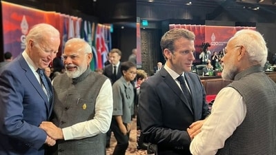 PM Modi with US President BIden and French President Macron during the G-20 summit in Bali in 2022. PM Modi with US President BIden and French President Macron during the G-20 summit in Bali in 2022.