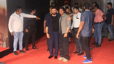 Days after Shah Rukh Khan said on X that he loved Sunny Deol's Gadar 2, he joined him at the Gadar 2 success party on Saturday. The two had once starred n Darr after which the didn't talk to each other much. Days after Shah Rukh Khan said on X that he loved Sunny Deol's Gadar 2, he joined him at the Gadar 2 success party on Saturday. The two had once starred n Darr after which the didn't talk to each other much. 