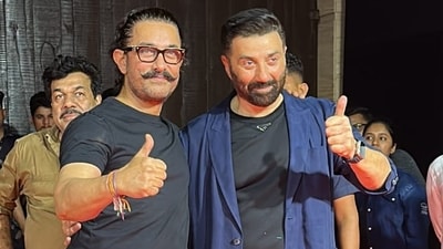 Aamir Khan was among the three Khans who joined Sunny Deol to celebrate the success of Gadar 2 which is all set to cross the <span class='webrupee'>₹</span>500 crore mark in India now. The film has been directed by Anil Sharma. Aamir Khan was among the three Khans who joined Sunny Deol to celebrate the success of Gadar 2 which is all set to cross the <span class='webrupee'>₹</span>500 crore mark in India now. The film has been directed by Anil Sharma. 