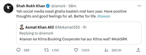 Shah Rukh Khan on Jawan advance booking. Shah Rukh Khan on Jawan advance booking.