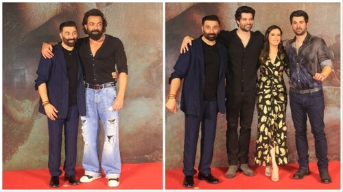 Sunny Deol with family at the party. Sunny Deol with family at the party.