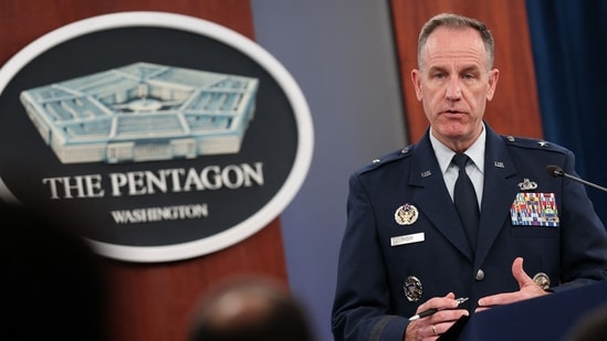 ARLINGTON, VIRGINIA - AUGUST 31: Defense Department spokesman Brig. Gen. Patrick Ryder holds a press conference at the Pentagon on August 31, 2023 in Arlington, Virginia. Ryder spoke on the second anniversary of the military withdraw of Afghanistan and gave an update on the newly established website where U.S. government and military personnel can report UAP and UFO sightings. (Getty Images via AFP)