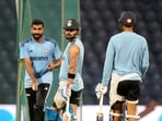 India's Jasprit Bumrah , left, Virat Kohli, second left, and Shubman Gill attend a practice session India's Jasprit Bumrah , left, Virat Kohli, second left, and Shubman Gill attend a practice session