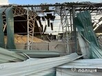 A grain warehouse heavily damaged by a Russian drone strike is seen at a compound of a port on the Danube, amid Russia's attack on Ukraine, in Odesa region, Ukraine.