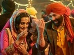 Ameesha Patel, Sunny Deol and Utkarsh Sharma in the recreated version of the old hit Main Nikla Gaddi Leke in Gadar 2.