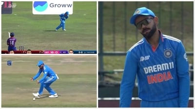 Kohli-starrer Team India dropped three catches in the first 20 balls of the Asia Cup match against Nepal (Star Sports screengrab/Twitter) Kohli-starrer Team India dropped three catches in the first 20 balls of the Asia Cup match against Nepal (Star Sports screengrab/Twitter)