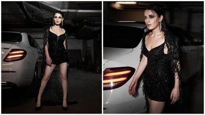 Radhika Madan steals the spotlight in short black dazzling dress at award show (Instagram/@radhikamadan) Radhika Madan steals the spotlight in short black dazzling dress at award show (Instagram/@radhikamadan)
