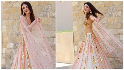 Radhika Madan earlier ditched western fits and adorned a desi look for her day out in Mexico. She donned a shaded tulle lehenga in an off-white embellished in sequins, acrylics, and metal pieces. (Instagram/@radhikamadan) Radhika Madan earlier ditched western fits and adorned a desi look for her day out in Mexico. She donned a shaded tulle lehenga in an off-white embellished in sequins, acrylics, and metal pieces. (Instagram/@radhikamadan)