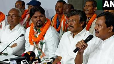 Former Indian national hockey team captain Prabodh Tirkey joined Congress party in Odisha on Monday. (ANI/X) Former Indian national hockey team captain Prabodh Tirkey joined Congress party in Odisha on Monday. (ANI/X)