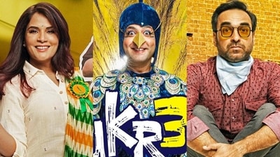Richa Chadha, Varun Sharma and Pankaj Tripathi in new posters of Fukrey 3. Richa Chadha, Varun Sharma and Pankaj Tripathi in new posters of Fukrey 3.