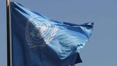 The flag of the United Nations flutters. (Reuters)