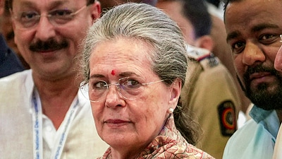 In this Thursday, Aug. 31, 2023 file photo, Congress leader Sonia Gandhi arrives for the INDIA alliance meeting, in Mumbai. (PTI) In this Thursday, Aug. 31, 2023 file photo, Congress leader Sonia Gandhi arrives for the INDIA alliance meeting, in Mumbai. (PTI)