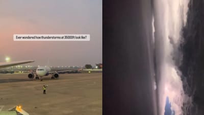 Picture of the thunderstorm from the plane. (Instagram/@Param) Picture of the thunderstorm from the plane. (Instagram/@Param)