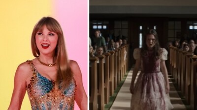 ‘The Exorcist: Believer’ producers have announced that they will release the horror film a week earlier than scheduled so they do not have to compete with Taylor Swift’s ‘Eras’ Tour film (Photo by Michael Tran / AFP, Universal Pictures screenshot/YouTube) ‘The Exorcist: Believer’ producers have announced that they will release the horror film a week earlier than scheduled so they do not have to compete with Taylor Swift’s ‘Eras’ Tour film (Photo by Michael Tran / AFP, Universal Pictures screenshot/YouTube)