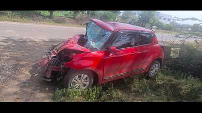 Three persons were killed and three others were injured in an accident involving a pick-up (tempo) and a car (HT PHOTO)