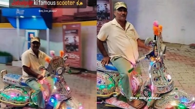 Picture of the decorated scooter. (Instagram/@my_love_jabalpur) Picture of the decorated scooter. (Instagram/@my_love_jabalpur)
