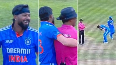 Hardik Pandya saw the funny side of it. (Screengrab) Hardik Pandya saw the funny side of it. (Screengrab)