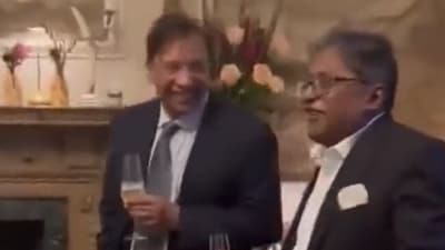 Lalit Modi at Harish Salve's wedding