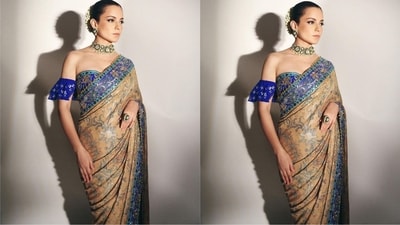 A day ago, Kangana surprised her fans by wearing a gorgeous saree as she uploaded a series of pictures with the caption "Chandramukhi 2 Trailer Launch". (Instagram/@kanganaranaut) A day ago, Kangana surprised her fans by wearing a gorgeous saree as she uploaded a series of pictures with the caption "Chandramukhi 2 Trailer Launch". (Instagram/@kanganaranaut)