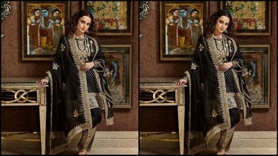 Kangana drove away our Monday blues as she took to Instagram and uploaded a series of pictures accompanied by the caption, "Promotional shoot for #chandramukhi2". (Instagram/@kanganaranaut) Kangana drove away our Monday blues as she took to Instagram and uploaded a series of pictures accompanied by the caption, "Promotional shoot for #chandramukhi2". (Instagram/@kanganaranaut)