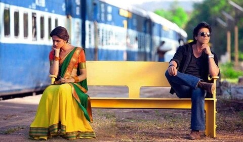 Deepika Padukone with Shah Rukh Khan in a still from Chennai Express. Deepika Padukone with Shah Rukh Khan in a still from Chennai Express.