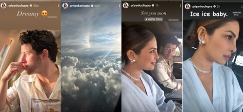 Priyanka posted pictures as she travelled with Nick. Priyanka posted pictures as she travelled with Nick.