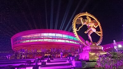 The Group of 20 (G-20) Summit is set to be hosted at the state-of-the-art Bharat Mandapam Convention Centre at Pragati Maidan in the national capital. The picture shows Bharat Mandapam being lit up ahead of the summit this weekend. The new International Exhibition cum Convention Centre (IECC) or Bharat Mandapam was inaugurated by Prime Minister Narendra Modi on July 26. (source: DD News) The Group of 20 (G-20) Summit is set to be hosted at the state-of-the-art Bharat Mandapam Convention Centre at Pragati Maidan in the national capital. The picture shows Bharat Mandapam being lit up ahead of the summit this weekend. The new International Exhibition cum Convention Centre (IECC) or Bharat Mandapam was inaugurated by Prime Minister Narendra Modi on July 26. (source: DD News)