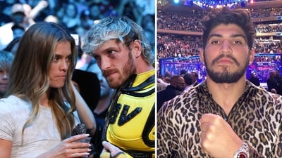 Dillon Danis (R) has been brutally attacking Logan Paul and Nina Agdal (L) online (Mandatory Credit: Kevin Jairaj-USA TODAY Sports USA TODAY Sports via Reuters Con, dillondanis/Instagram) Dillon Danis (R) has been brutally attacking Logan Paul and Nina Agdal (L) online (Mandatory Credit: Kevin Jairaj-USA TODAY Sports USA TODAY Sports via Reuters Con, dillondanis/Instagram)