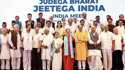 Opposition leaders during the INDIA meet in Mumbai on Friday. (PTI) Opposition leaders during the INDIA meet in Mumbai on Friday. (PTI)