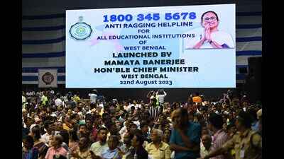 West Bengal chief minister Mamata Banerjee launched Anti Ragging Helpline numbers after the death of a Jadavpur University student (HT File Photo) West Bengal chief minister Mamata Banerjee launched Anti Ragging Helpline numbers after the death of a Jadavpur University student (HT File Photo)