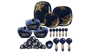 Dinner sets offer much variety today, be it in design or in the material used in their making. Dinner sets offer much variety today, be it in design or in the material used in their making.