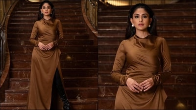 On Tuesday, Mrunal gave her fans a sweet surprise as she took to Instagram to upload a series of pictures accompanied by several brown heart emojis as a caption. (Instagram/@mrunalthakur) On Tuesday, Mrunal gave her fans a sweet surprise as she took to Instagram to upload a series of pictures accompanied by several brown heart emojis as a caption. (Instagram/@mrunalthakur)