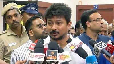 Tamil Nadu Youth Welfare and Sports Development Minister Udhayanidhi Stalin speaks to the media on his statement on Sanatana Dharma, on Sunday. (ANI Photo)