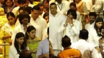 Shah Rukh Khan, Nayanthara, Vignesh Shivan and Suhana Khan visited Sri Venkateshwara Swamy Temple. Shah Rukh Khan, Nayanthara, Vignesh Shivan and Suhana Khan visited Sri Venkateshwara Swamy Temple.