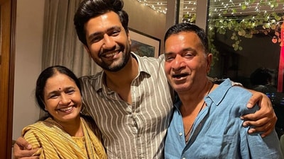 Vicky Kaushal with his parents. Sham Kaushal worked as a stunt director on many Bollywood films. Vicky Kaushal with his parents. Sham Kaushal worked as a stunt director on many Bollywood films.