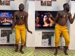 Snapshot of the man recreating Sheila Ki Jawani dance. Snapshot of the man recreating Sheila Ki Jawani dance.