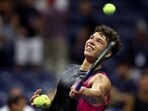 Ben Shelton of the United States celebrates after defeating Frances Tiafoe.