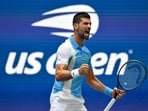Serbia's Novak Djokovic reacts Serbia's Novak Djokovic reacts