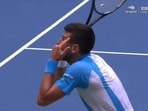 Novak Djokovic loses his cool during the match against Taylor Fritz in US Open Novak Djokovic loses his cool during the match against Taylor Fritz in US Open