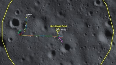 The Pragyan rover traversed over 100 meters and was put to sleep on September 2, ahead of the lunar night. (ANI) The Pragyan rover traversed over 100 meters and was put to sleep on September 2, ahead of the lunar night. (ANI)
