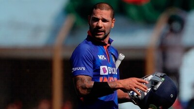 India's Shikhar Dhawan walks back to the pavilion after his dismissal (AP) India's Shikhar Dhawan walks back to the pavilion after his dismissal (AP)