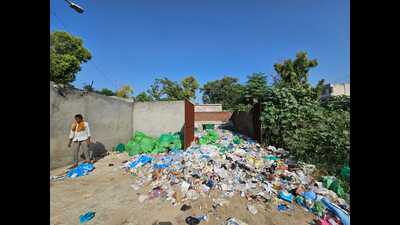 Biomedical waste, including body parts, were found scattered around the civil hospital premises. (HT Photo) Biomedical waste, including body parts, were found scattered around the civil hospital premises. (HT Photo)