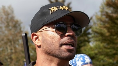 'Proud Boys' leader Enrique Tarrio speaks at a rally in Delta Park on Sept. 26, 2020, in Portland, Ore. (AP Photo/Allison Dinner, File) (AP) 'Proud Boys' leader Enrique Tarrio speaks at a rally in Delta Park on Sept. 26, 2020, in Portland, Ore. (AP Photo/Allison Dinner, File) (AP)