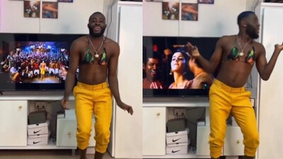 Snapshot of the man recreating Sheila Ki Jawani dance. (Instagram/@asoebiladies) Snapshot of the man recreating Sheila Ki Jawani dance. (Instagram/@asoebiladies)