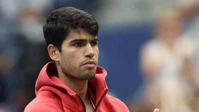 Carlos Alcaraz of Spain reacts after winning his match against Matteo Arnaldi of Italy during their Men's Singles Fourth Round match on Day Eight of the 2023 US Open (Getty Images via AFP) Carlos Alcaraz of Spain reacts after winning his match against Matteo Arnaldi of Italy during their Men's Singles Fourth Round match on Day Eight of the 2023 US Open (Getty Images via AFP)