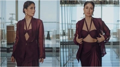 Kareena Kapoor wore a jaw-dropping bralette, skirt and blazer set for the Jaane Jaan trailer launch. (Instagram) Kareena Kapoor wore a jaw-dropping bralette, skirt and blazer set for the Jaane Jaan trailer launch. (Instagram)