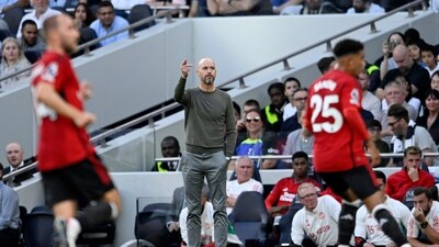 Manchester United manager Erik ten Hag reacts during a match (REUTERS)