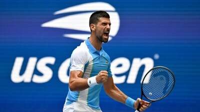 Serbia's Novak Djokovic reacts (AFP) Serbia's Novak Djokovic reacts (AFP)