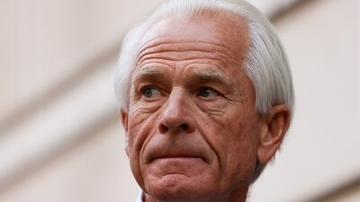Peter Navarro, a White House economic adviser under former U.S. President Donald Trump, speaks to reporters outside the E. Barrett Prettyman Federal Courthouse in Washington, U.S., September 5. (REUTERS)