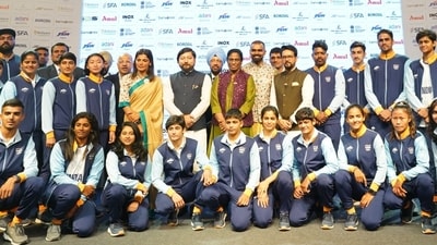 Athletes from Indian contingent at the IOA event on Tuesday (IOA)